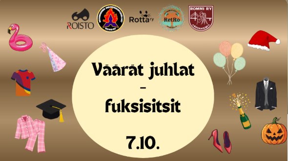 Väärät juhlat – viiden yhdistyksen yhteiset fuksisitsit 7.10.